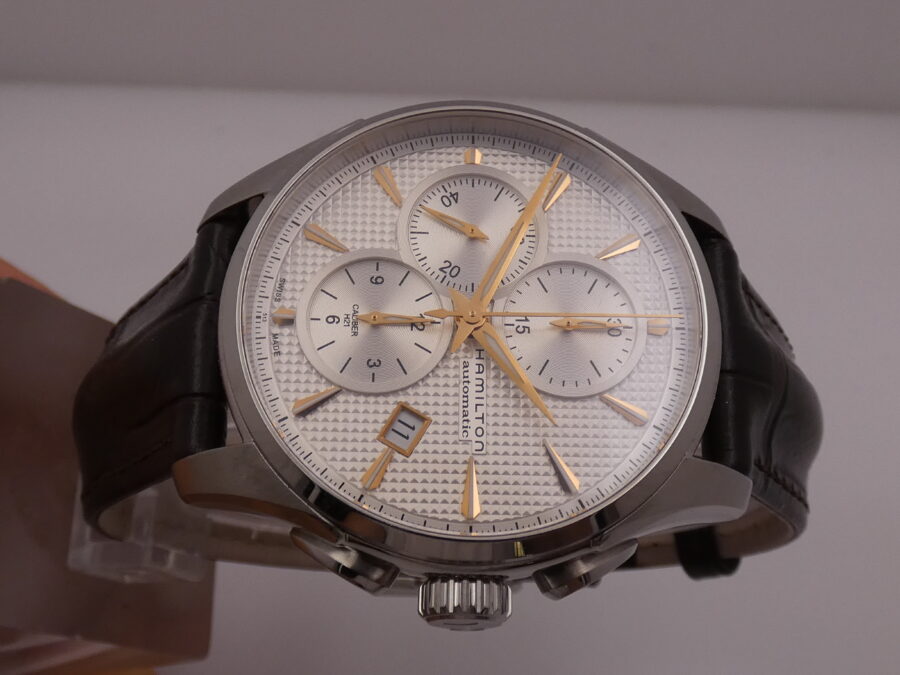 Hamilton Jazzmaster Auto Chrono BOX&PAPERS Anno 2021 Honeycomb Dial Automatico Acciaio Ref. H325961 - immagine 3