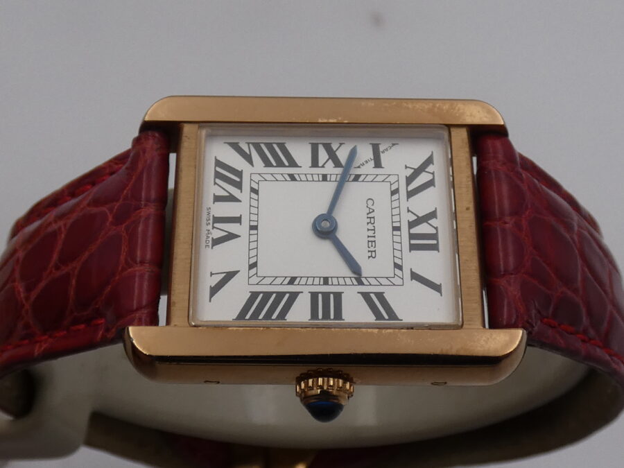 Cartier Tank Solo 3168 18Kt Rose Gold & Steel Roman Dial Swiss Made W5200002 - immagine 4