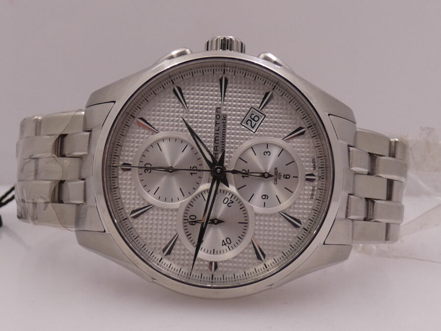 Hamilton Jazzmaster Auto Chrono Caliber H-21 Chronografo H325960 NEW BOX&PAPERS Automatico Acciaio With Bracelet - immagine 4