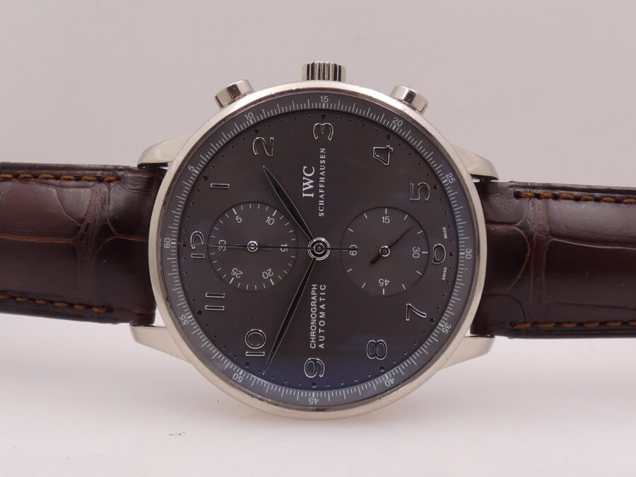 IWC Cronografo Portoghese18Kt Oro Bianco IW371431 BOX&PAPERS Ardesia Dial Automatico Anno 2006 - immagine 5