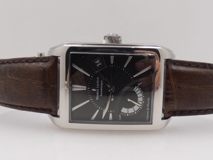 Maurice Lacroix Pontos Reserve De Marche Pontos Rectangular With PAPERS Anno 2007 Automatico Acciaio PT6157 - immagine 4