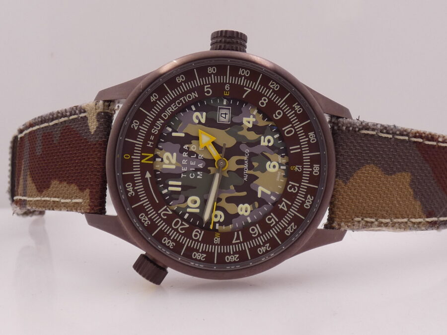 Terra Cielo Mare Orienteering Tundra N.O.S. BOX&PAPERS Titanium& Steel Mimetic Dial Automatico New Old Stock - immagine 4