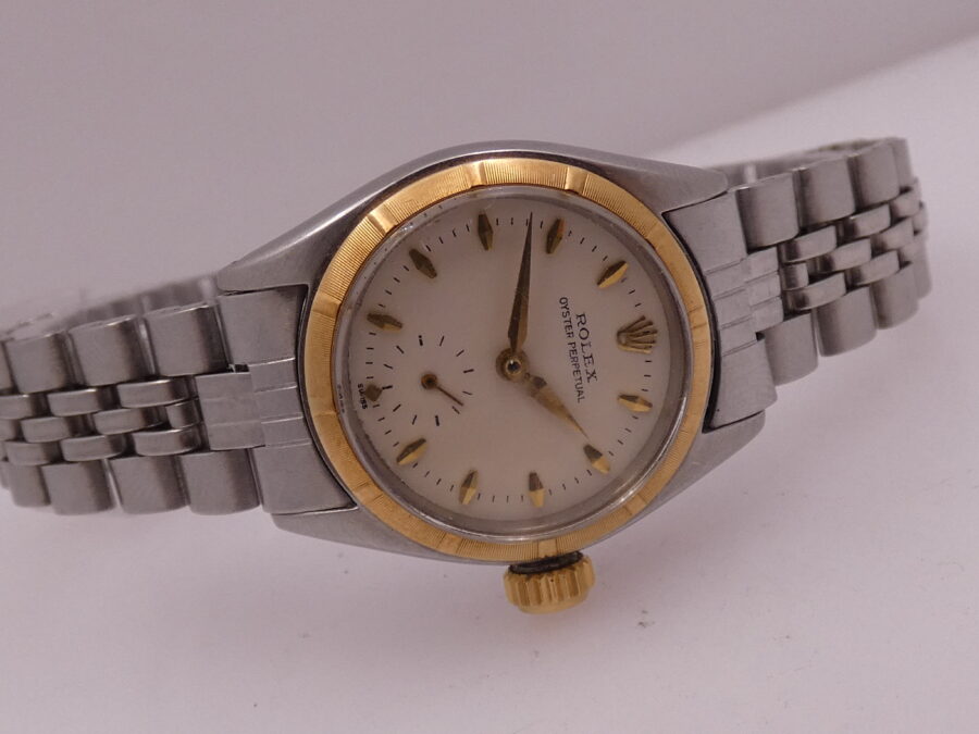 Rolex Oyster Perpetual Lady 6505 Automatico 18Kt Gold Bezel & Steel JUST SERVICED ANNO 1963 - immagine 4