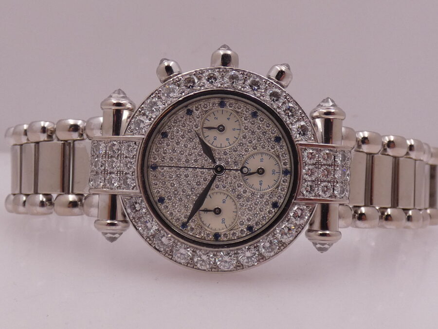 Chopard Imperiale Chronografo Imperiale 18Kt White Solid Gold FULL PAVE' 5ct Factory Diamonds Ref. 4143 - immagine 3
