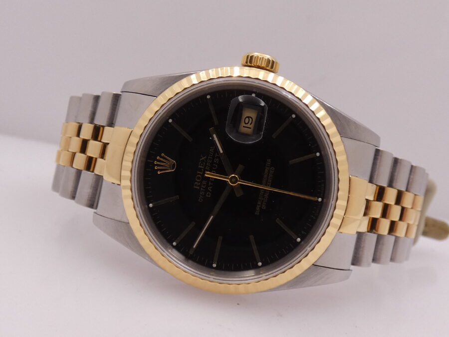 Rolex Datejust 36 16233 Jubile GILT Dial 18Kt Gold & Steel ANNO 1990 Automatico - immagine 4