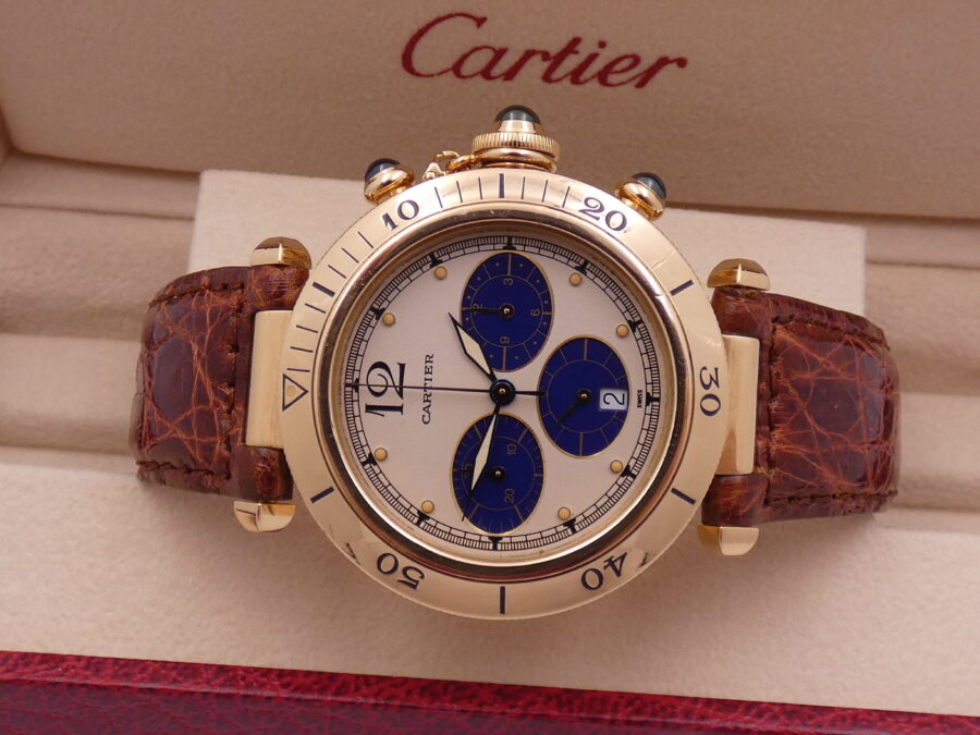 Cartier Pasha Chronografo 38mm 30009 18Kt Solid Gold With Deployante 1991 - immagine 4