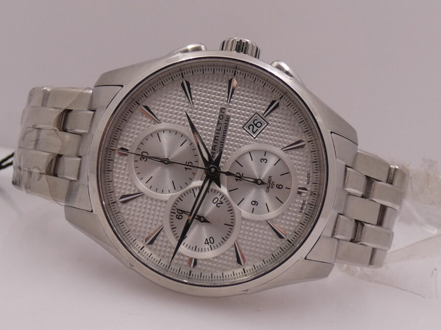 Hamilton Jazzmaster Auto Chrono Caliber H-21 Chronografo H325960 NEW BOX&PAPERS Automatico Acciaio With Bracelet - immagine 5