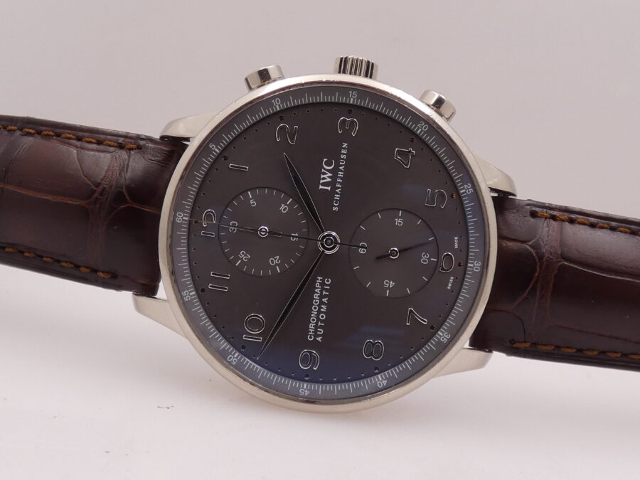 IWC Cronografo Portoghese18Kt Oro Bianco IW371431 BOX&PAPERS Ardesia Dial Automatico Anno 2006 - immagine 6