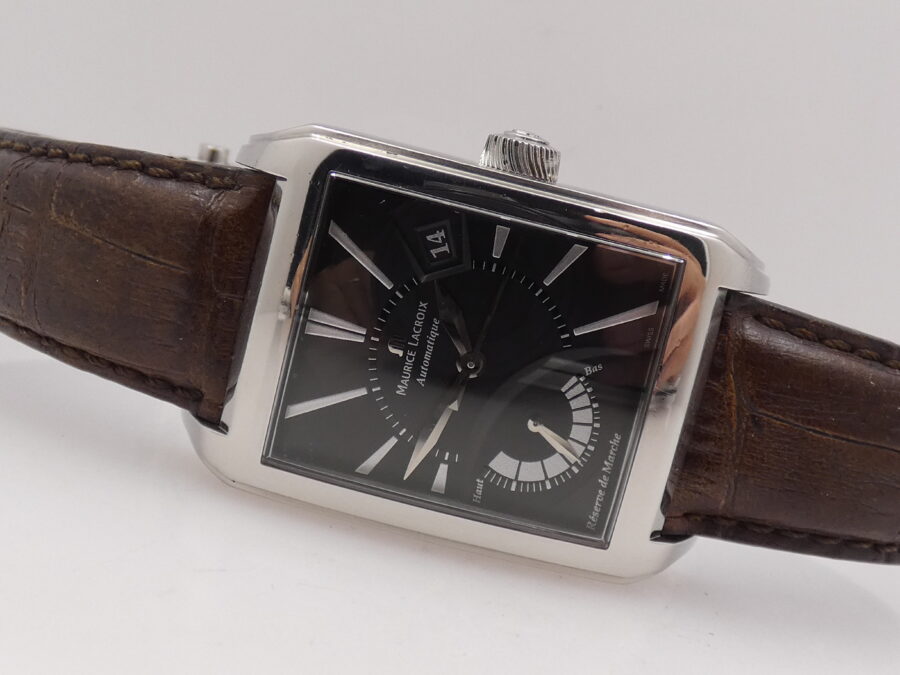 Maurice Lacroix Pontos Reserve De Marche Pontos Rectangular With PAPERS Anno 2007 Automatico Acciaio PT6157 - immagine 5