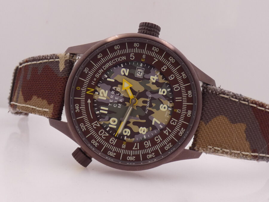 Terra Cielo Mare Orienteering Tundra N.O.S. BOX&PAPERS Titanium& Steel Mimetic Dial Automatico New Old Stock - immagine 5