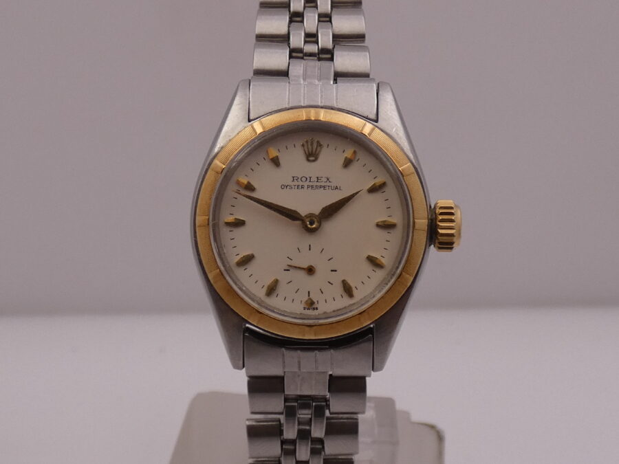 Rolex Oyster Perpetual Lady 6505 Automatico 18Kt Gold Bezel & Steel JUST SERVICED ANNO 1963 - immagine 5