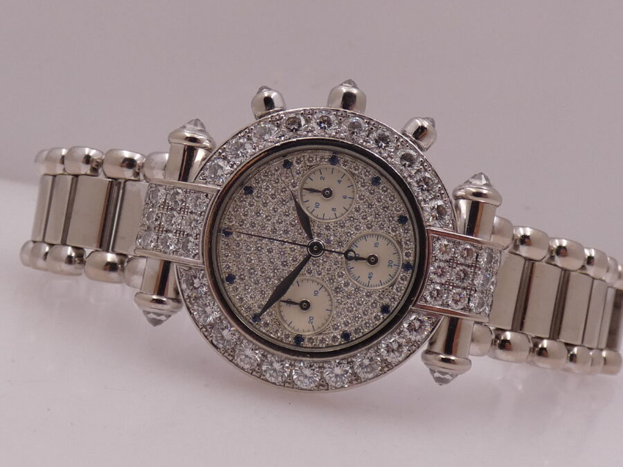 Chopard Imperiale Chronografo Imperiale 18Kt White Solid Gold FULL PAVE' 5ct Factory Diamonds Ref. 4143 - immagine 4