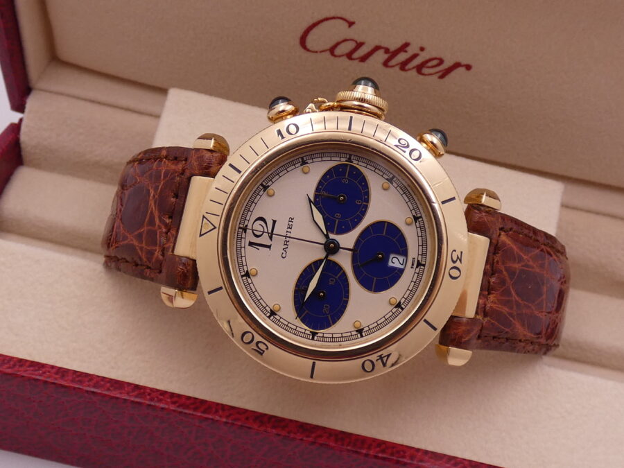 Cartier Pasha Chronografo 38mm 30009 18Kt Solid Gold With Deployante 1991 - immagine 5