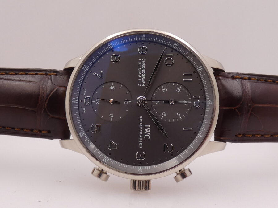 IWC Cronografo Portoghese18Kt Oro Bianco IW371431 BOX&PAPERS Ardesia Dial Automatico Anno 2006 - immagine 7
