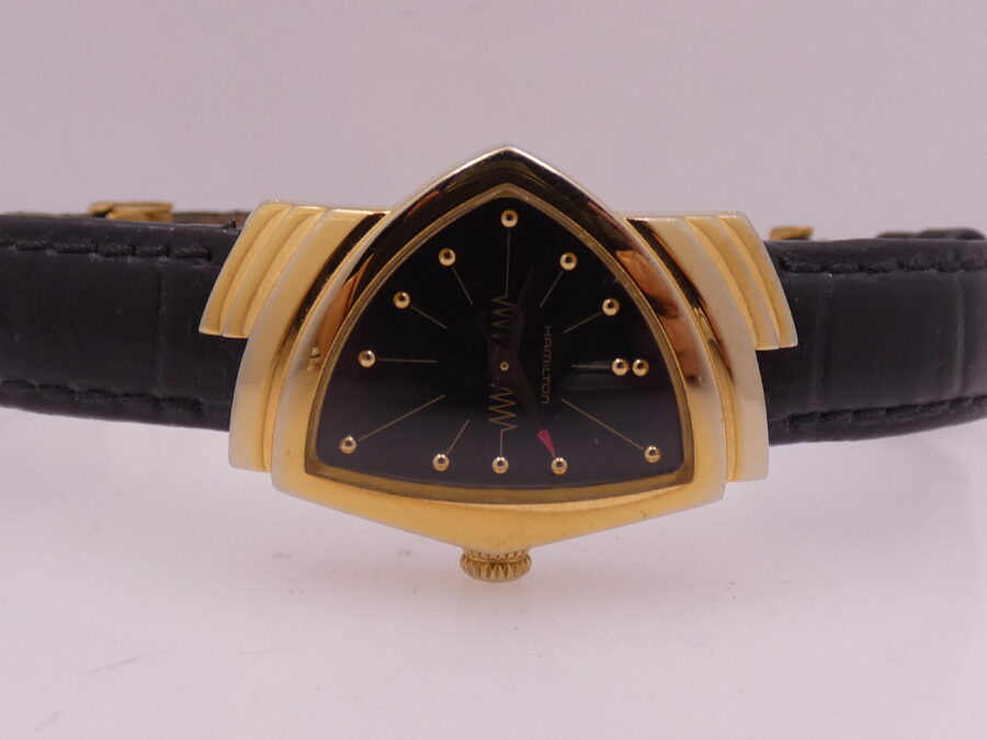 Hamilton Ventura Black Dial H241010 With PAPERS 18Kt G.F. Anno 2019 Orologio da Donna - immagine 7