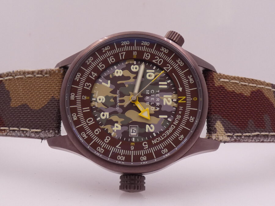 Terra Cielo Mare Orienteering Tundra N.O.S. BOX&PAPERS Titanium& Steel Mimetic Dial Automatico New Old Stock - immagine 6