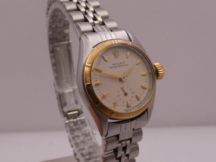 Rolex Oyster Perpetual Lady 6505 Automatico 18Kt Gold Bezel & Steel JUST SERVICED ANNO 1963 - immagine 6