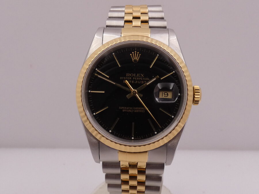 Rolex Datejust 36 16233 Jubile GILT Dial 18Kt Gold & Steel ANNO 1990 Automatico - immagine 6
