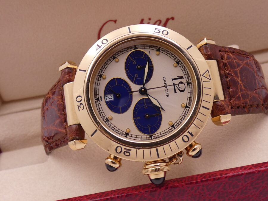 Cartier Pasha Chronografo 38mm 30009 18Kt Solid Gold With Deployante 1991 - immagine 6