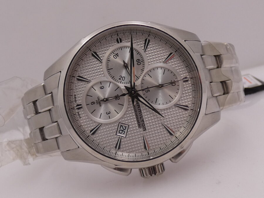 Hamilton Jazzmaster Auto Chrono Caliber H-21 Chronografo H325960 NEW BOX&PAPERS Automatico Acciaio With Bracelet - immagine 7