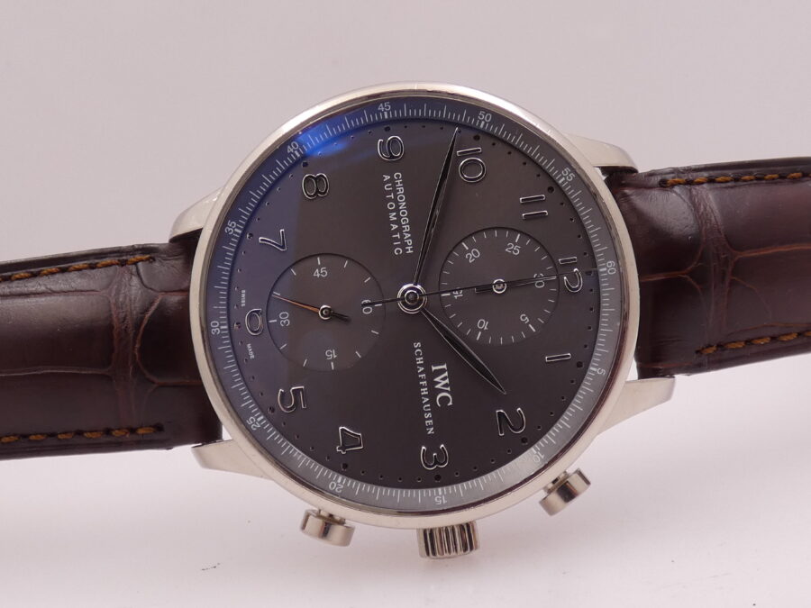 IWC Cronografo Portoghese18Kt Oro Bianco IW371431 BOX&PAPERS Ardesia Dial Automatico Anno 2006 - immagine 8