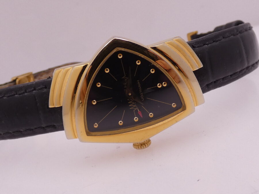 Hamilton Ventura Black Dial H241010 With PAPERS 18Kt G.F. Anno 2019 Orologio da Donna - immagine 8