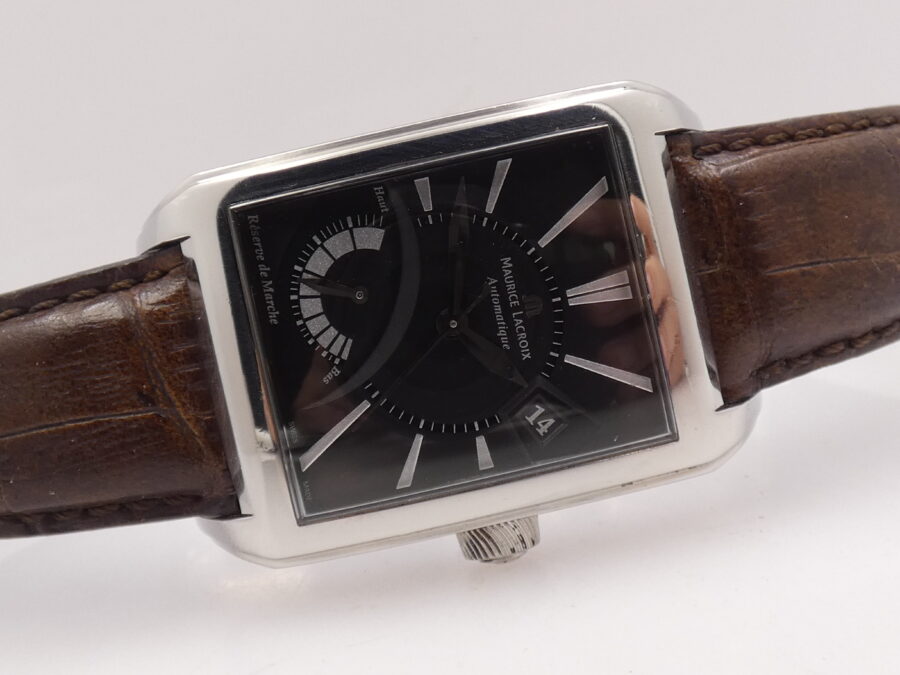 Maurice Lacroix Pontos Reserve De Marche Pontos Rectangular With PAPERS Anno 2007 Automatico Acciaio PT6157 - immagine 7