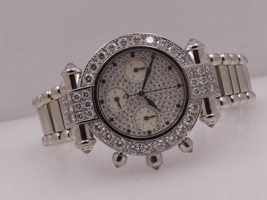 Chopard Imperiale Chronografo Imperiale 18Kt White Solid Gold FULL PAVE' 5ct Factory Diamonds Ref. 4143 - immagine 6