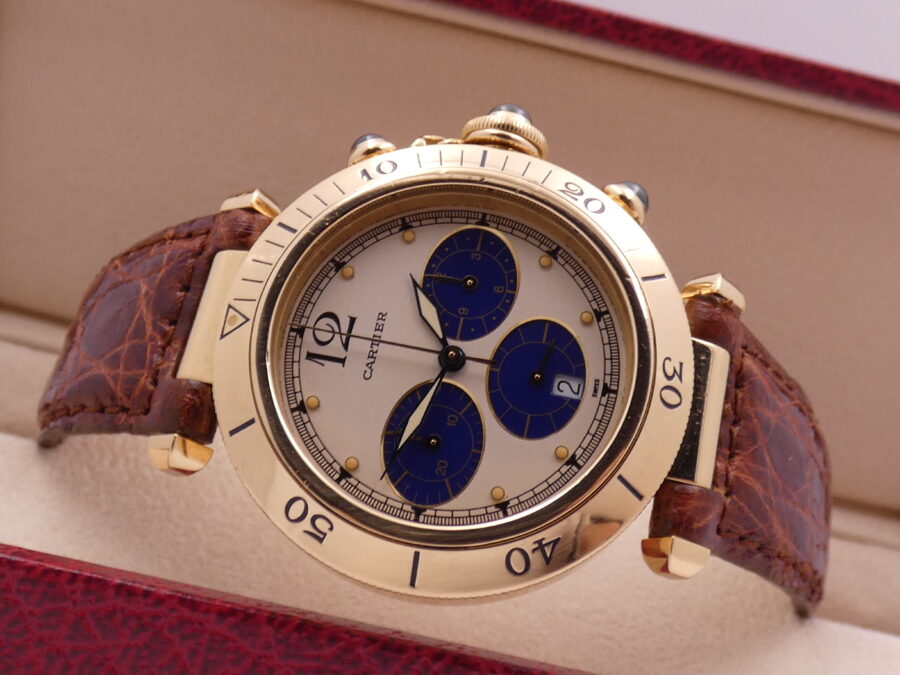 Cartier Pasha Chronografo 38mm 30009 18Kt Solid Gold With Deployante 1991 - immagine 7