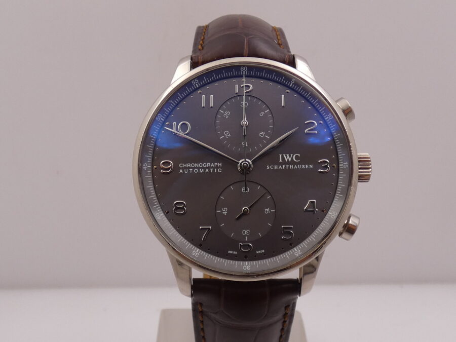 IWC Cronografo Portoghese18Kt Oro Bianco IW371431 BOX&PAPERS Ardesia Dial Automatico Anno 2006 - immagine 9