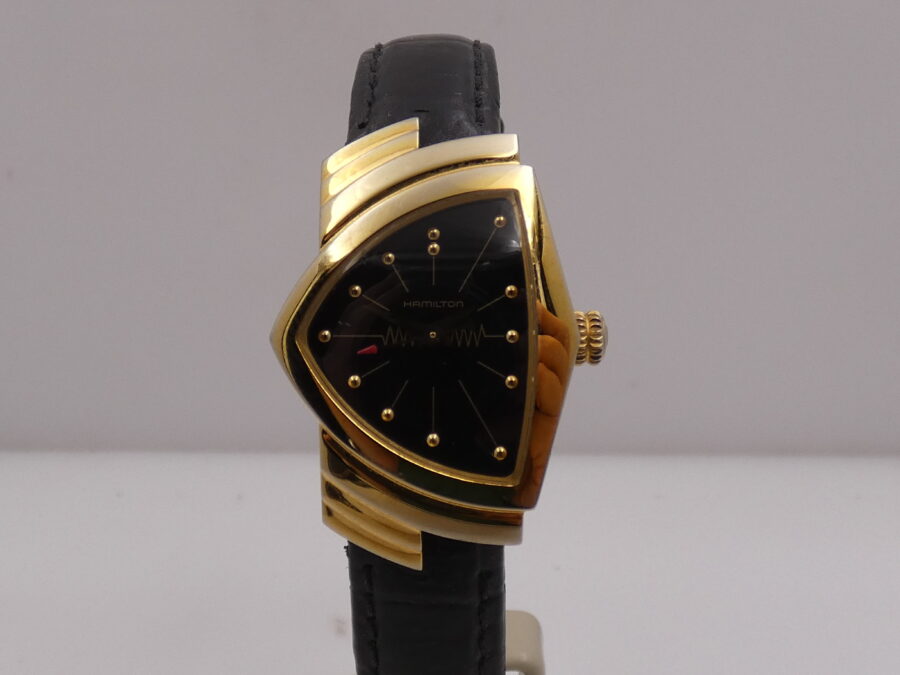 Hamilton Ventura Black Dial H241010 With PAPERS 18Kt G.F. Anno 2019 Orologio da Donna - immagine 9