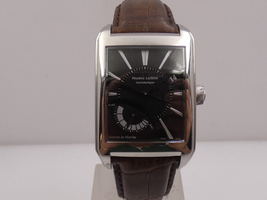 Maurice Lacroix Pontos Reserve De Marche Pontos Rectangular With PAPERS Anno 2007 Automatico Acciaio PT6157 - immagine 8