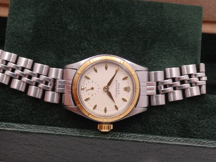 Rolex Oyster Perpetual Lady 6505 Automatico 18Kt Gold Bezel & Steel JUST SERVICED ANNO 1963 - immagine 8