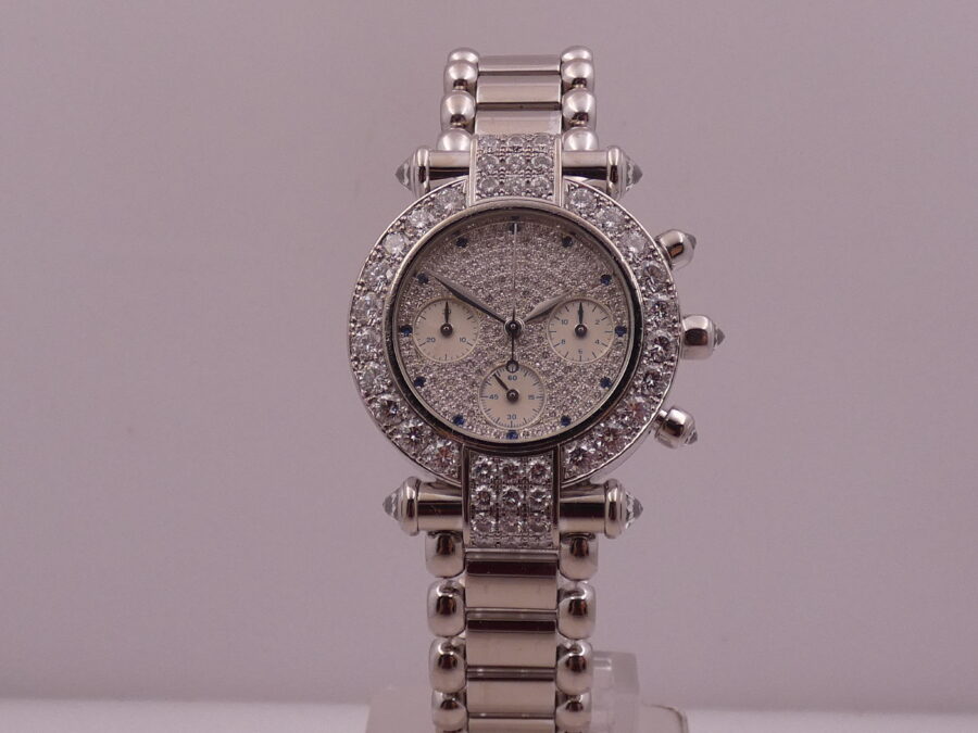Chopard Imperiale Chronografo Imperiale 18Kt White Solid Gold FULL PAVE' 5ct Factory Diamonds Ref. 4143 - immagine 7