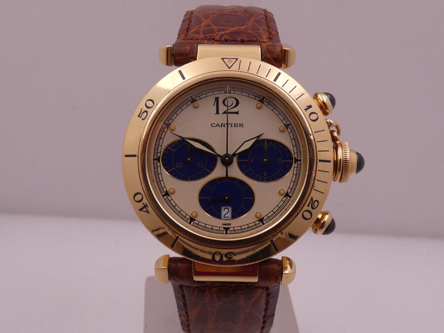 Cartier Pasha Chronografo 38mm 30009 18Kt Solid Gold With Deployante 1991 - immagine 8