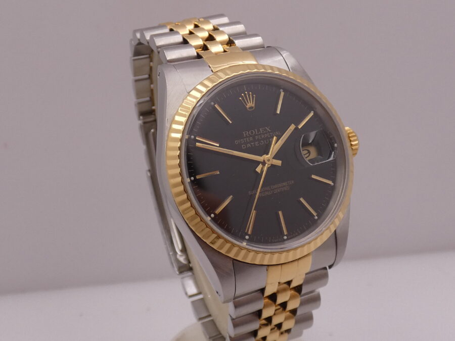 Rolex Datejust 36 16233 Jubile GILT Dial 18Kt Gold & Steel ANNO 1990 Automatico - immagine 8