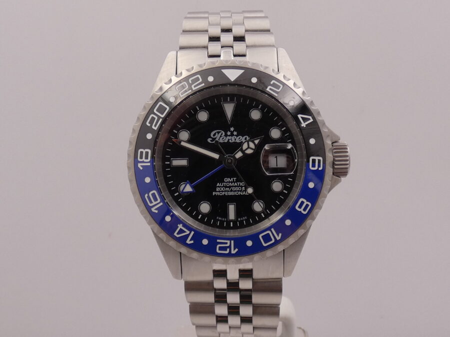 Perseo GMT Subaquatic Batman 200m 6785 NEW BOX&PAPERS Automatico Jubilee Bracelet Mai Indossato - immagine 8