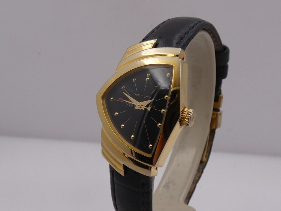 Hamilton Ventura Black Dial H241010 With PAPERS 18Kt G.F. Anno 2019 Orologio da Donna - immagine 10