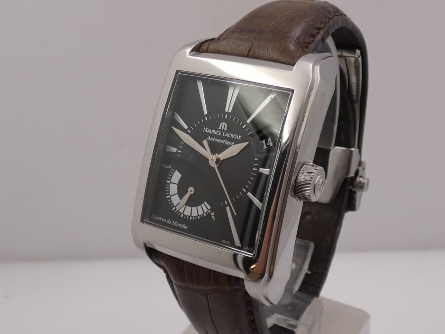 Maurice Lacroix Pontos Reserve De Marche Pontos Rectangular With PAPERS Anno 2007 Automatico Acciaio PT6157 - immagine 9