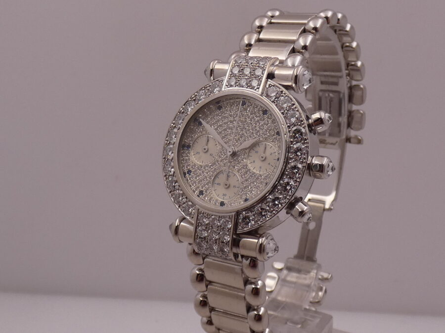 Chopard Imperiale Chronografo Imperiale 18Kt White Solid Gold FULL PAVE' 5ct Factory Diamonds Ref. 4143 - immagine 8