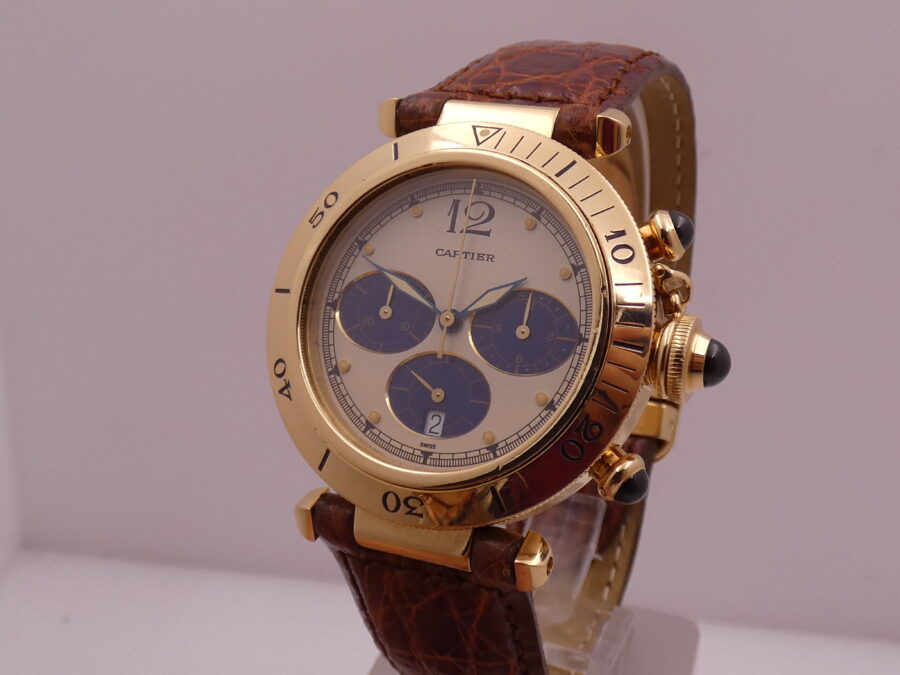 Cartier Pasha Chronografo 38mm 30009 18Kt Solid Gold With Deployante 1991 - immagine 9