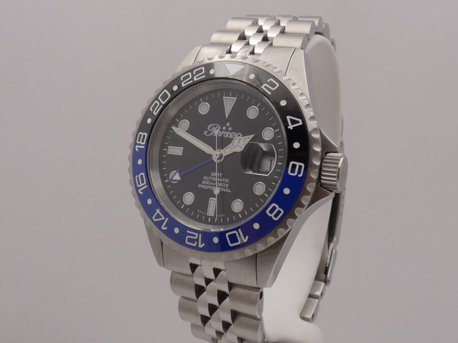 Perseo GMT Subaquatic Batman 200m 6785 NEW BOX&PAPERS Automatico Jubilee Bracelet Mai Indossato - immagine 9