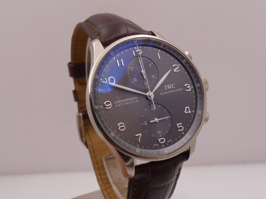 IWC Cronografo Portoghese18Kt Oro Bianco IW371431 BOX&PAPERS Ardesia Dial Automatico Anno 2006 - immagine 11