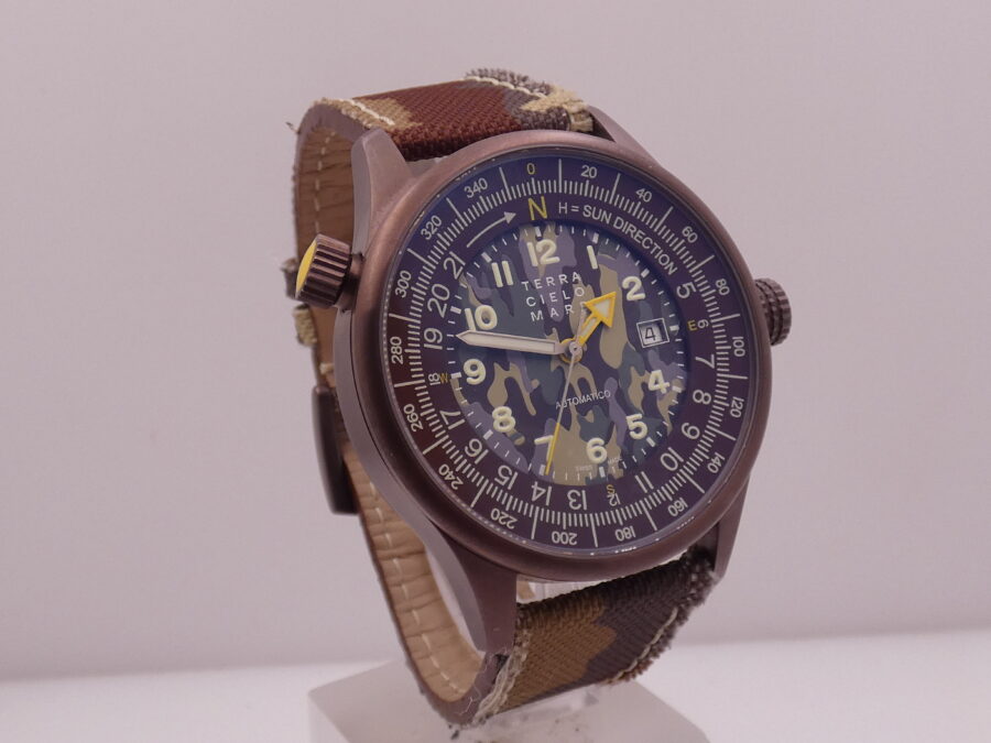Terra Cielo Mare Orienteering Tundra N.O.S. BOX&PAPERS Titanium& Steel Mimetic Dial Automatico New Old Stock - immagine 10