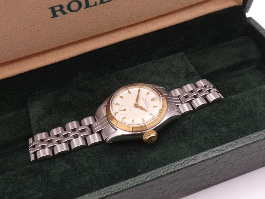 Rolex Oyster Perpetual Lady 6505 Automatico 18Kt Gold Bezel & Steel JUST SERVICED ANNO 1963 - immagine 10