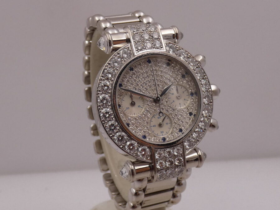 Chopard Imperiale Chronografo Imperiale 18Kt White Solid Gold FULL PAVE' 5ct Factory Diamonds Ref. 4143 - immagine 9
