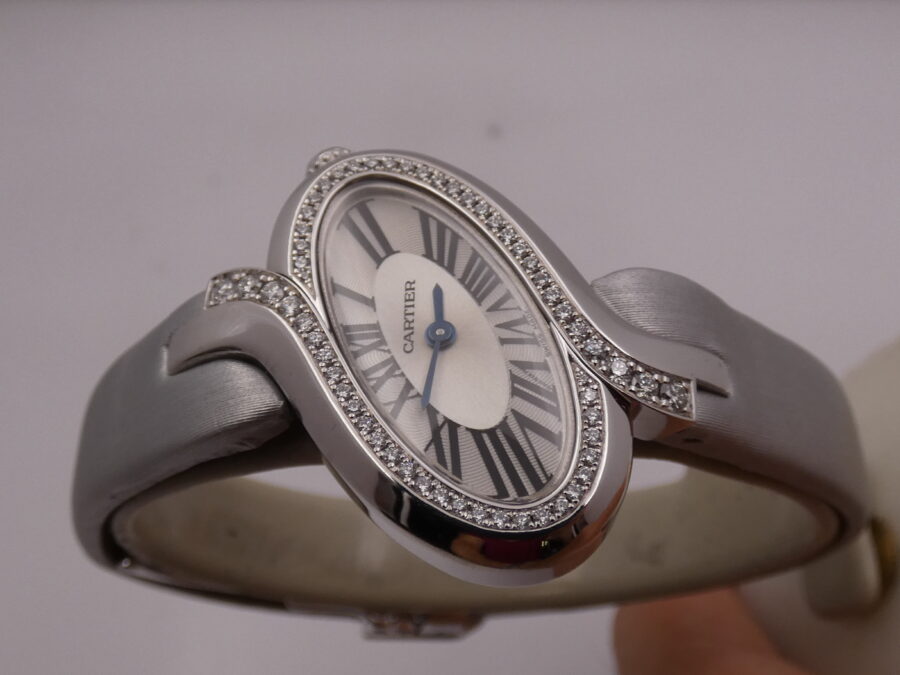 Cartier Délices de Cartier Lady Oro Bianco 18Kt Diamonds Bezel TOP CONDITION Ref. WG800018