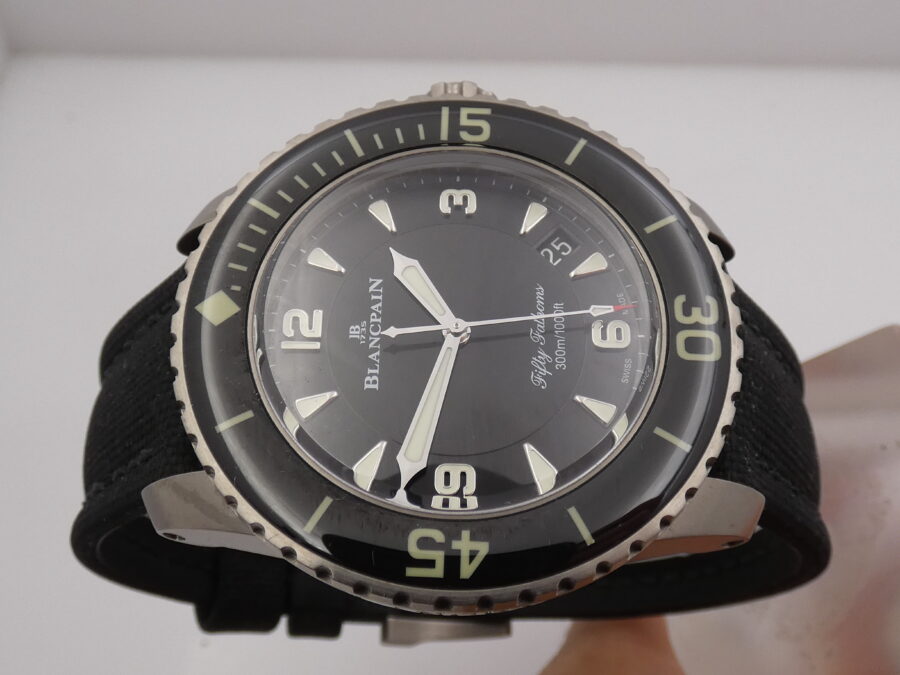 Blancpain Fifty Fathoms 45mm Titanio BOX&PAPERS Anno 2023 Automatico Rotore in Oro Bianco 18Kt