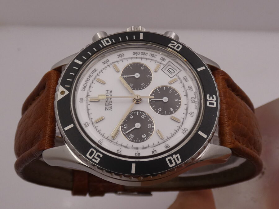 Cronografo Zenith El Primero RARO El Primero De Luca Prima Serie MK1 Porcelain Panda Dial Automatico Anno 1988