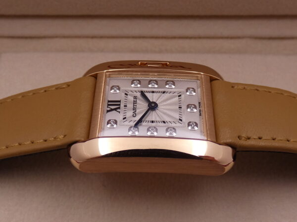 Cartier Tank Anglaise SERVICED IN CARTIER Small Diamonds Dial Oro Rosa 18Kt TOP CONDITION WJTA0007